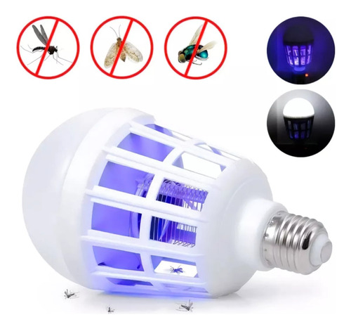 Lampara Foco Luz Led Con Mata Mosquitos Insectos 2 En 1 E27