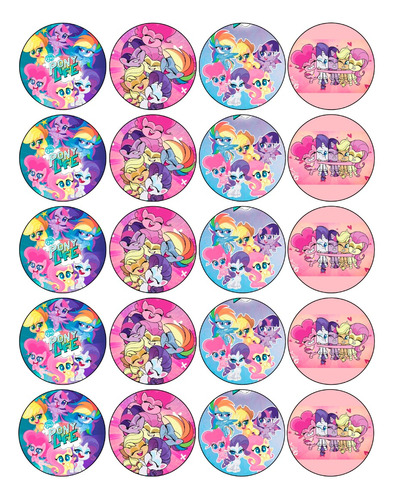 Lamina Comestible Pony Life- Circulo 5 Cm- Azucar