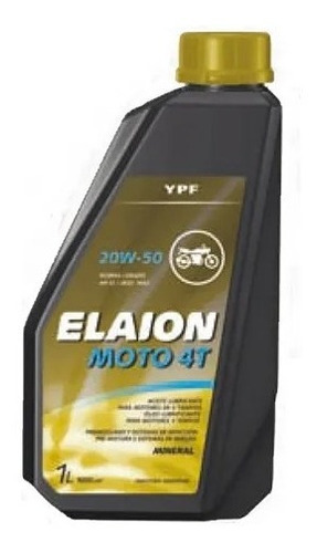 Aceite para motor YPF mineral 20W-50 para motos y cuatriciclos 1 pack de 12 unidades / 12L