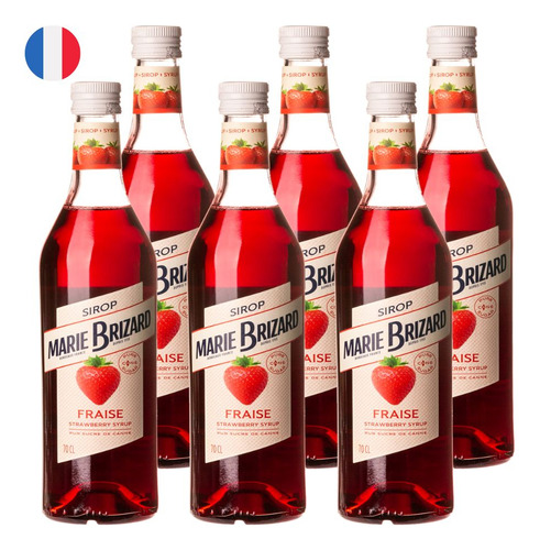Kit 6 Xaropes Marie Brizard Morango França 700ml
