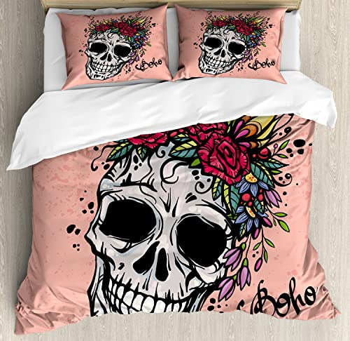 Ambesonne Rose Duvet Cover Sets, Day Of The Dead N29bl