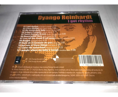 Django Reinhardt I Got Rhythm Cd Nuevo Cerrado