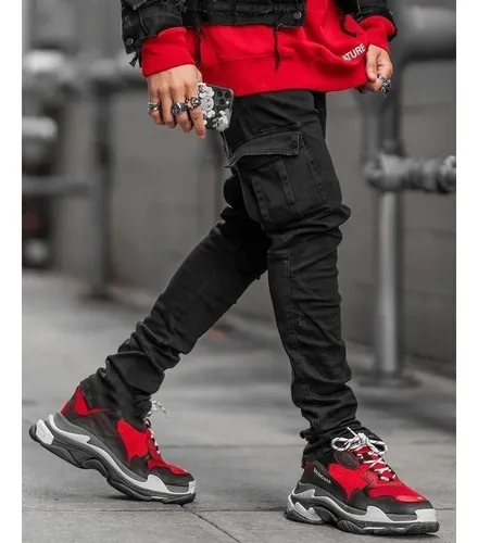 Pantalones con bolsas laterales hombre sale