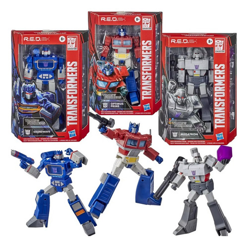 Pack Optimus, Megatron Y Soundwave - No Transformables -15cm
