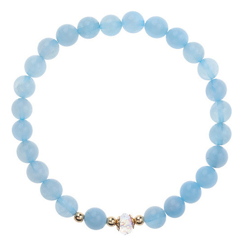 Pulsera De Cristal De Aguamarina Para Mujer Sencilla