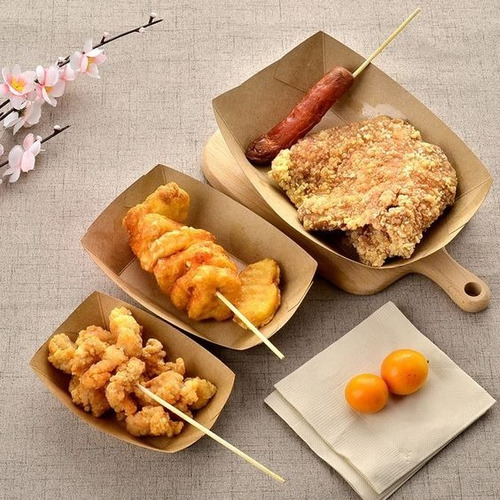 Imagen 2 de 5 de Bandejas Food Truck Biodegradable Chica 12x9x5 X 600 Uni