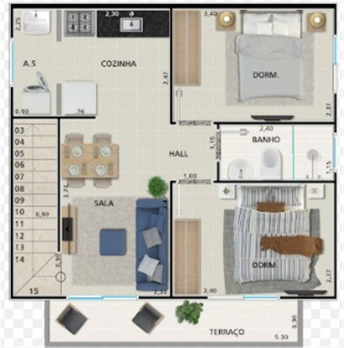 Imagem 1 de 2 de Casa, 2 Dorms Com 51.69 M² - Vila Sonia - Praia Grande - Ref.: Blv76 - Blv76