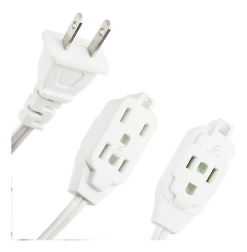 Extensión Eléctrica Para Interiores 7mts 3 Toma Corrientes Color Blanco