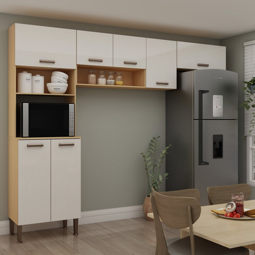 Cozinha Modulada 3 Peças 100% Mdf Freijo/white Bf
