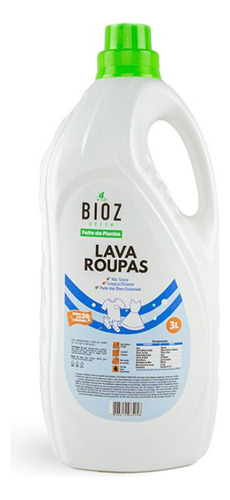 Biozgreen Sabão Líquido Para Roupas 3 Litros Fórmula Natural