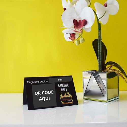 Display Mesa Restaurante, Qr Code, Numeração - Kit 2 Peças