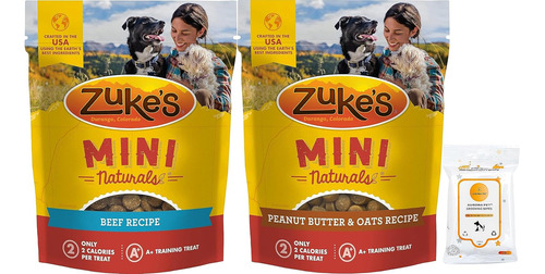 Variety Pack (2) Zukes Mini Naturals Soft Dog Treats (1) Bee