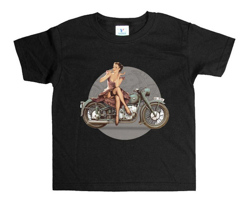 Remera Negra Adultos Pinup R11