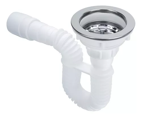 Sifón flexible blanco para lavabo 11/4 x diámetro 32 - 40 mm - Hydrabazaar