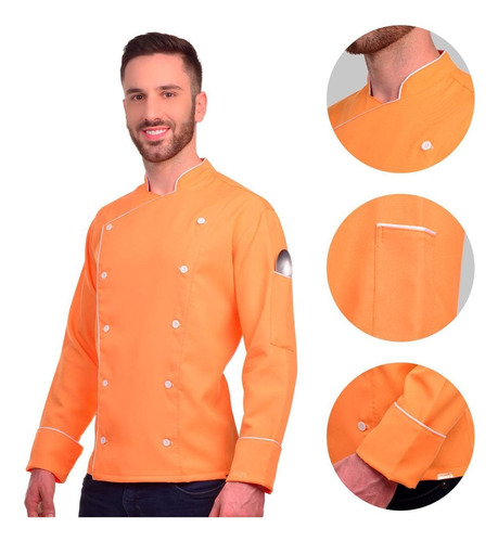 Dolmã, Jaqueta Chef, Gambuza, Domã, Uniforme, Blusa, Camisa