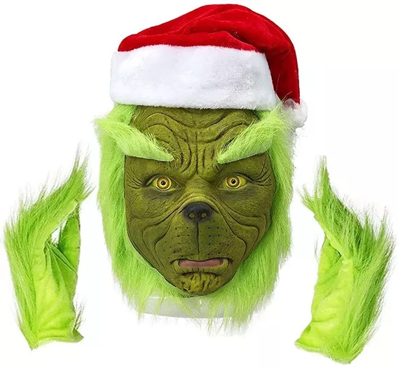 Disfraz De Cosplay De Navidad Con Máscara Y Guantes Grinch