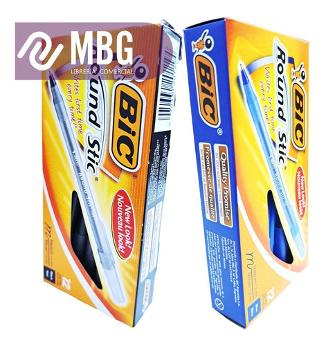Bolígrafo Birome Bic Round Stick X24 Unidades