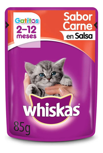 Alimento Whiskas Húmedo Sobrecito Gatitos 12 Unidades