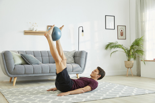 Pelota Pilates Softball Azul Diámetro 240 mm Domyos Color #4dbabe