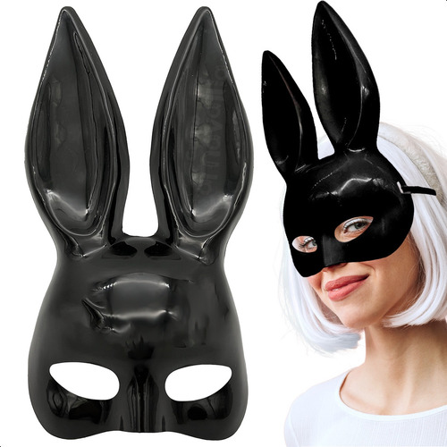 Máscara Conejita Playboy Antifaz Slim Halloween Liso Economi