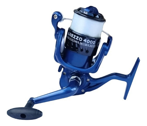 Molinete Arezzo 4000 3 Rol Drag 5 Kg Com Linha Inclusa Cor Azul