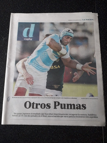 Diario La Nación Suplemento Deportivo 25 8 2013 Los Pumas