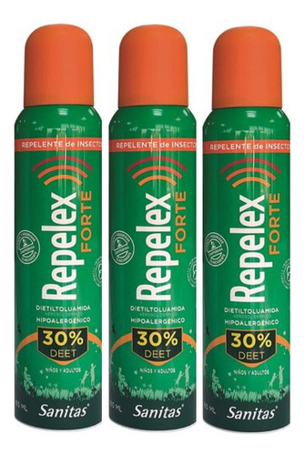 Pack X3 Repelente Repelex Mosquitos Zancudos Dengue