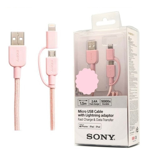 Cable Usb Sony Usb A Micro-usb Adaptador Lighthing 1mts R /v