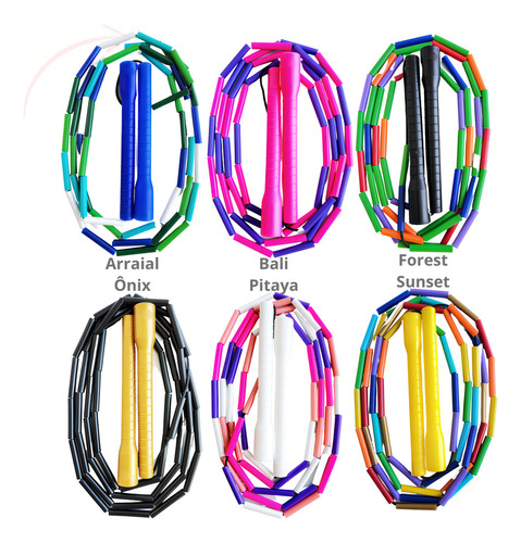 Corda De Pular Beaded Rope Jump Dance Freestyle Ajustável Cor forest