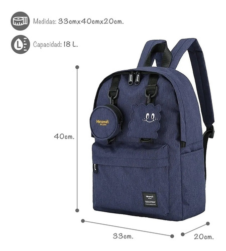 Imagen 2 de 10 de Mochila Himawari 0422 Con Monedero