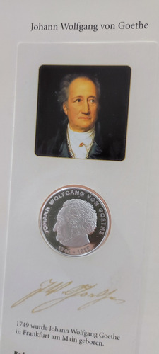 Medalha Johann Wolfgang Von Goethe Em Prata.999. Alemanha. (Usado)