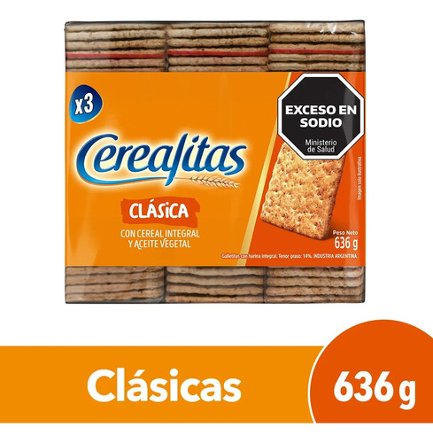 Paquete De Galletitas Cerealistas Clasicas X 3 Unidades 636g