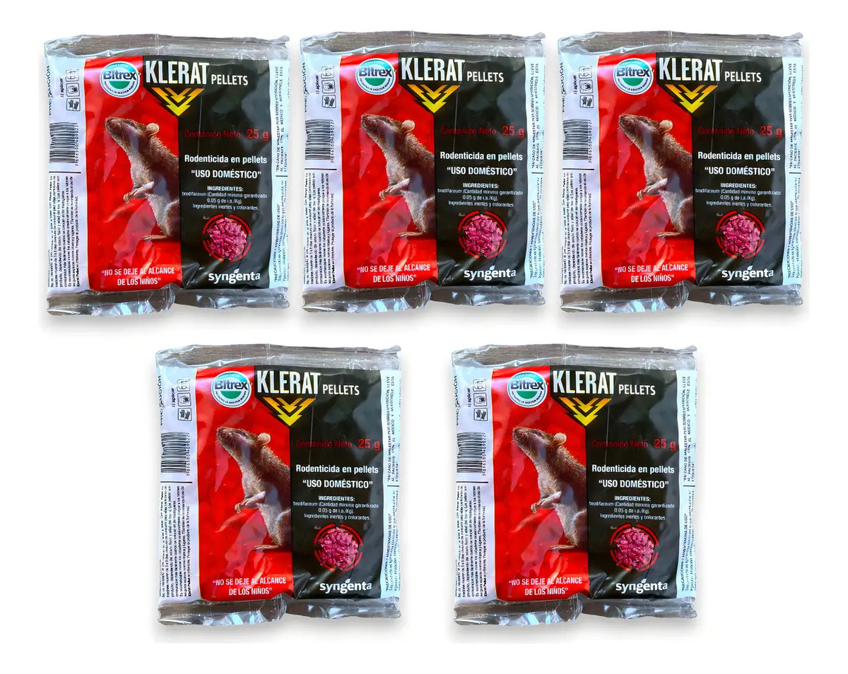Veneno Para Ratas Seca Ratas Rodenticida Mata Roedores 5 Pzs
