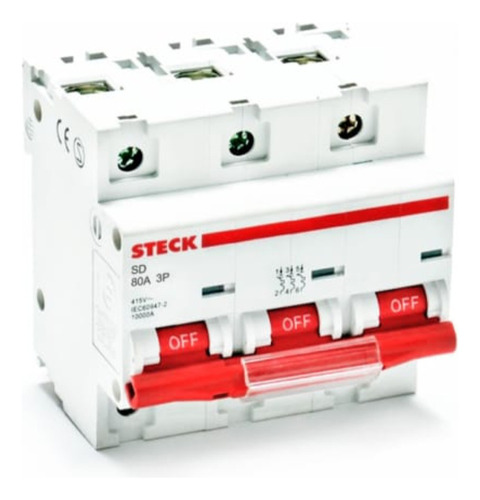 Steck - Interruptor Termomagnético Industrial - 3 P X 80 Amp