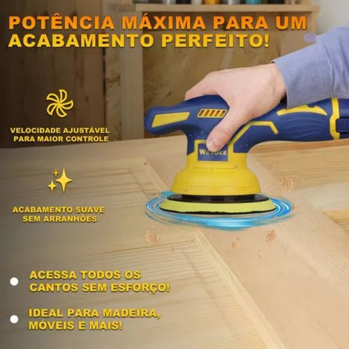 Politriz Automotiva Lixadeira Orbital Sem Fio 2 Baterias