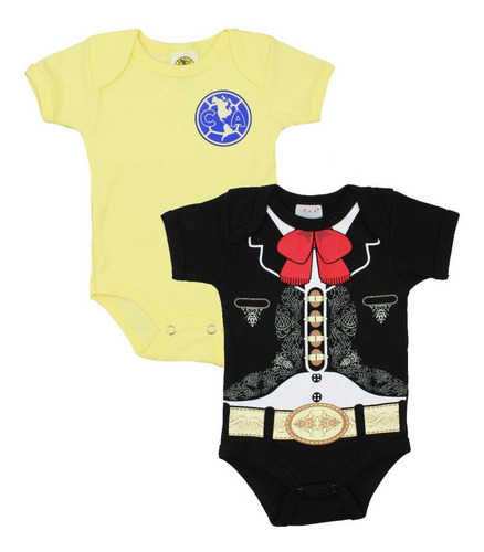 Imagen 1 de 9 de Pañalero Bebé Ropa Futbol Original America Mariachi Set 2 Pz