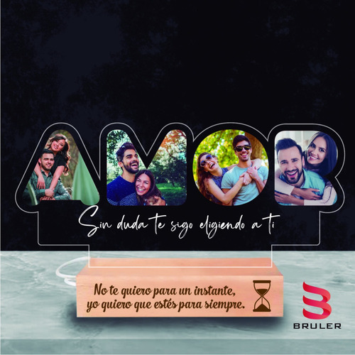 Imagen 10 de 10 de Lámpara Spotify Base De Madera Personalizada Con Acrílico