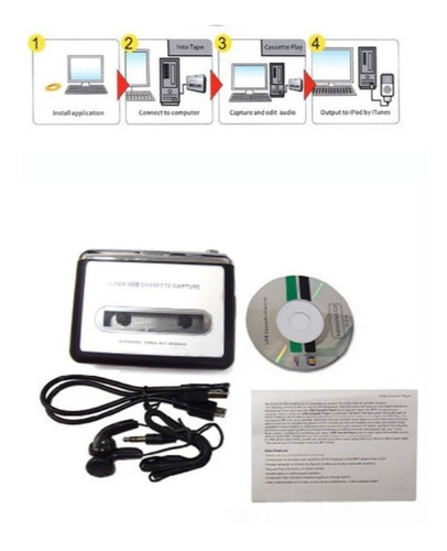 Imagem 4 de 4 de Conversor De Fita Cassette Usb Tocador E Conversor K7 Mp3