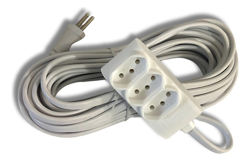 Extensão Branca Com 3 Tomadas 2p+t 10a 250v Cabo 10m - Fame