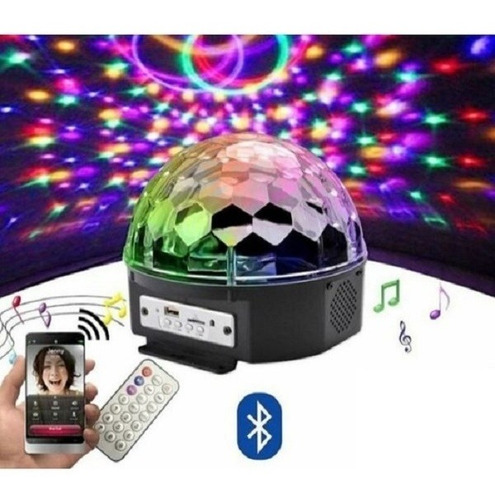 Bola Maluca Led Cristal Rgb Bluetooth Usb Festas Iluminação