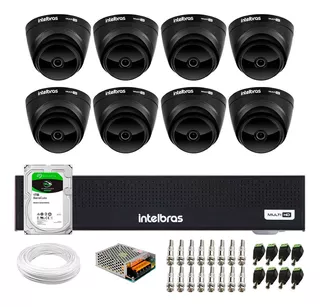 8 Câmeras Intelbras G7 Vhd 1220d Black, Mhdx 1008c, Hd 1tb