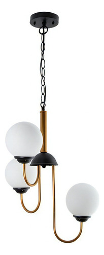 Lámpara Colgante Moderna Lumimexico 22424-2  Negra E27 40w 3 Luces