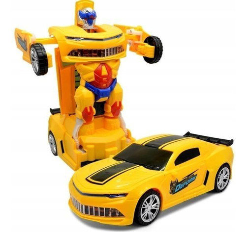 Carro Vira Robo Som Luz Carrinho Brinquedo Camaro Pilha