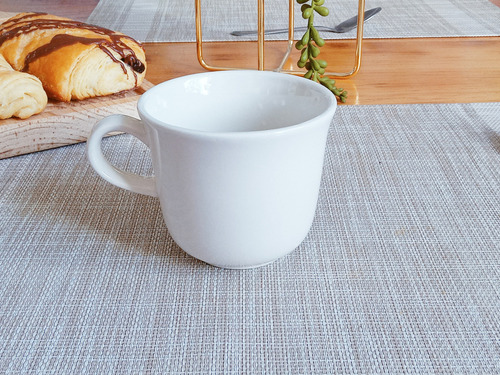 Taza Para Té 220 Ml 12 Pzas Loza Nevada Corona Color Blanco