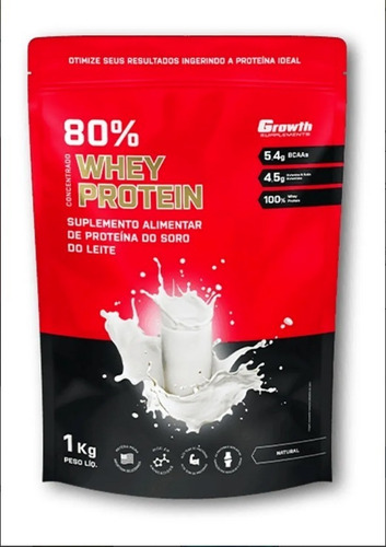 Whey Protein Concentrado 80% - 1kg - Varios Sabores
