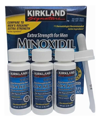 Minoxidil Kirkland Frasco 60ml 5% Barba Cabello Anticaida 