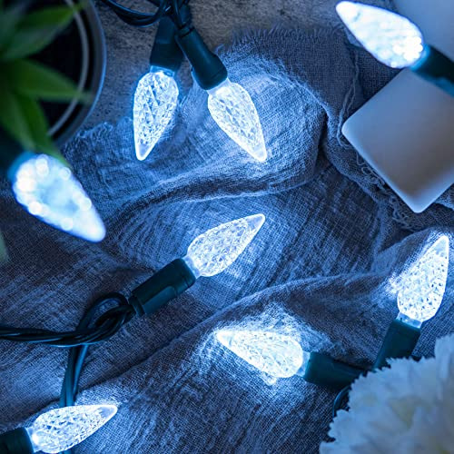 Luces De Navidad Led Blancas Frías C6 Fresa, 33 Pies 1...