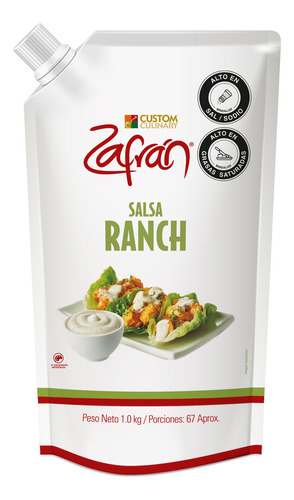 Salsa Ranch Bolsa 1000g Zafran - g a $36