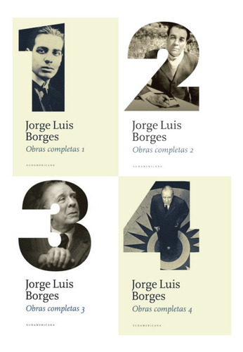  Borges Jorge Luis Obras Completas Pack 4 Tomos  1- 2- 3 Y 4