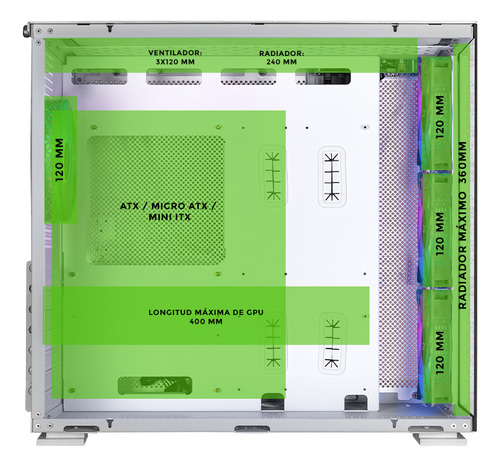 Gabinete Dxt Gaming Titan T5 Media Torre 4 Fan Usb-c Argb